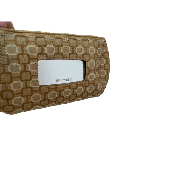 Nine West Geometric Barrel Bag Purse Cosmetic Accessory Bags Mirror 3 pc Set - Picture 9 of 16